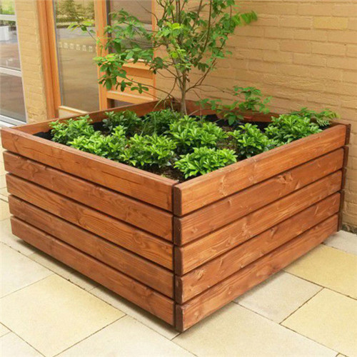 Outdoor Large Rectangular Planter, Large Wooden Pots For Trees