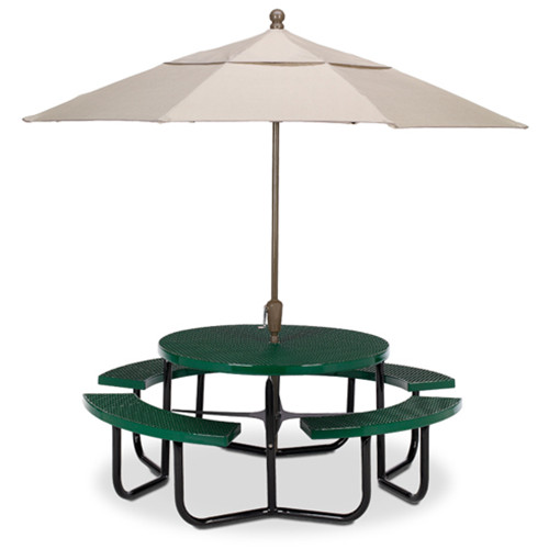Outdoor Table And Chairs With Umbrella, Round Picnic Table With Umbrella